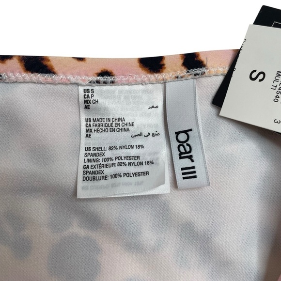 Bar III Banded Ring Bikini Top & High-Rise Bikini Bottoms Summer Heat Animal New - Picture 10 of 11